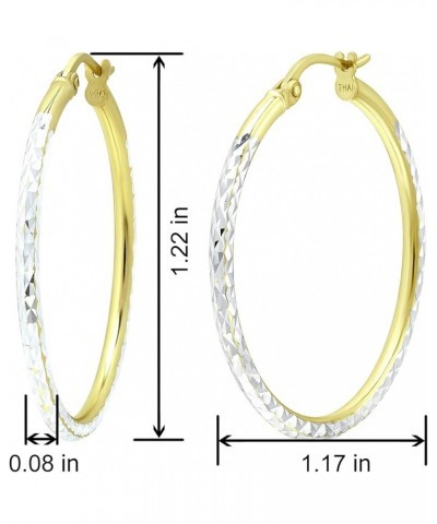 Sterling Silver Diamond Cut Hoop Earrings with Click-Top Tube Size 2.0mm Yellow Gold 35 Millimeters $12.50 Earrings