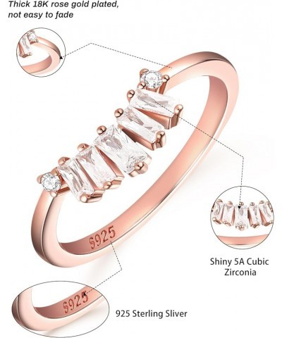 2mm Wedding Eternity Ring for Women 925 Sterling Silver Cubic Zirconia Stackable Wedding Band Size 5-10 [K]Rose Gold-Crown Ri...