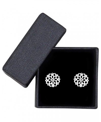 Women's Earrings 925 Silver - Circle Flower Stud Earrings - 20620 $9.86 Earrings