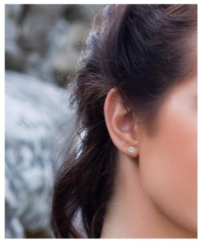 Women's Earrings 925 Silver - Circle Flower Stud Earrings - 20620 $9.86 Earrings