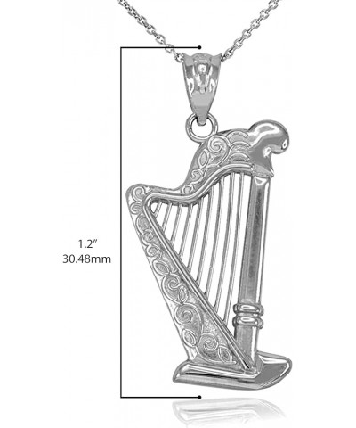 .925 Sterling Silver Harp Pendant Necklace - Choose Chain Length, 16”-22” 22 $17.00 Necklaces