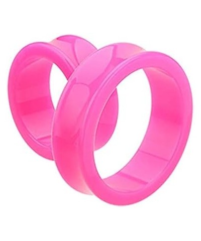 Supersize Neon Colored Acrylic Double Flared Ear Gauge Tunnel Plug Earrings 1-7/8" (48mm), Pink $11.48 Body Jewelry