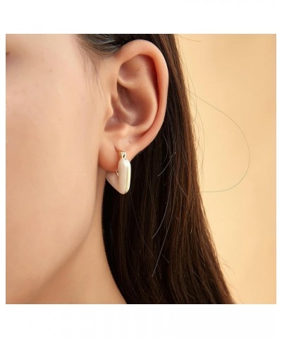 Heart Earrings for Women 18K Gold Plated Love Heart Hoop Earrings Gifts for Christmas White heart $9.68 Earrings