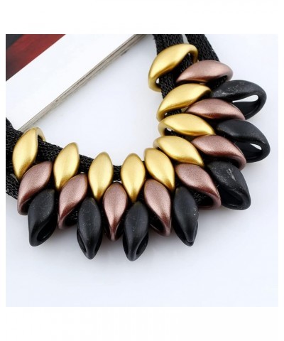 Bib Necklace for Women Girls,Gold and Black Chunky Layered Choker Necklace,African Statement Fashion Collar Necklace Jewelry ...