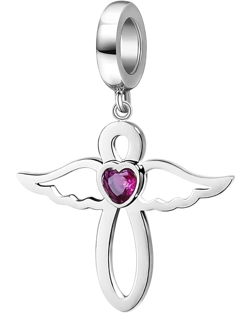 Jan-Dec Birthstone Charms Infinity Cute Angel Wing Bead Charms for Bracelets CZ Women Girls Bracelet Pendant Dangle Charm Jul...