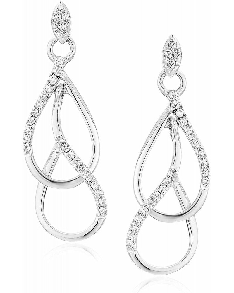 1/6 cttw Diamond Drop Earrings in 10K White Gold 1 Inch $89.25 Earrings