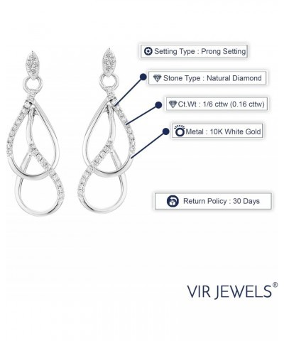 1/6 cttw Diamond Drop Earrings in 10K White Gold 1 Inch $89.25 Earrings