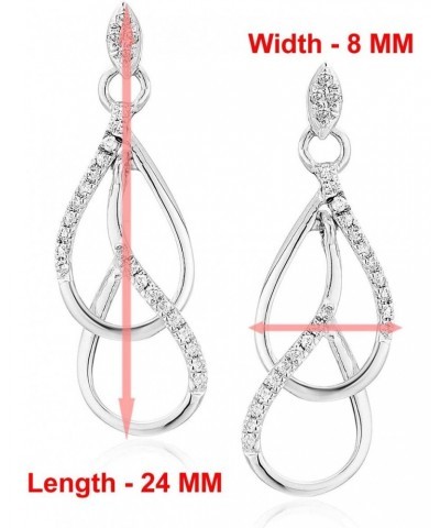 1/6 cttw Diamond Drop Earrings in 10K White Gold 1 Inch $89.25 Earrings