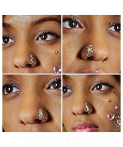 16Pcs Fake Nose Rings African Nose Cuff Non Pierced Faux Nose Rings for Women Clip on Nose Ring Faux Septum Nose Rings Non Pi...