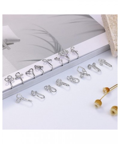 16Pcs Fake Nose Rings African Nose Cuff Non Pierced Faux Nose Rings for Women Clip on Nose Ring Faux Septum Nose Rings Non Pi...