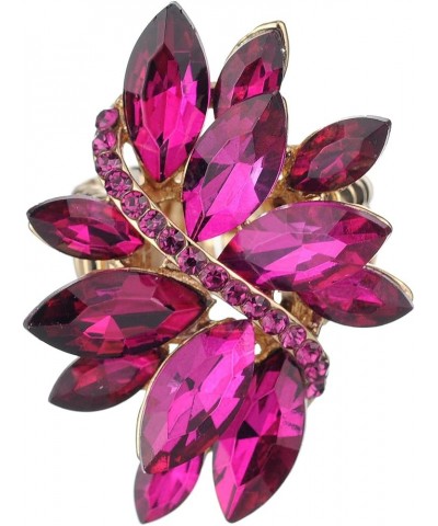 Women's Vine Marquis Stone Stud Fashion Stretch Ring Fuchsia $10.79 Rings