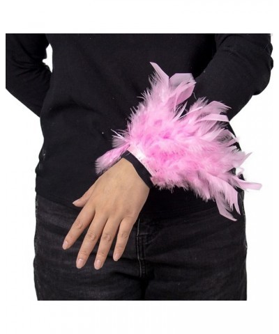 Women Feather Slap Bracelet Slap Wrist Feather Plume Wristband Cuff Sleeves Slap Bangle Wristband Slaps Cuff 1PC Hide powder ...