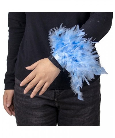 Women Feather Slap Bracelet Slap Wrist Feather Plume Wristband Cuff Sleeves Slap Bangle Wristband Slaps Cuff 1PC Hide powder ...