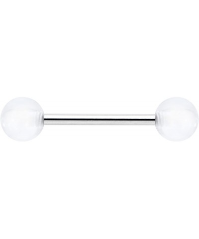 Stainless Steel Cool and Clear Acrylic Barbell Tongue Ring Unisex 14G Tongue Piercing Body Jewelry $5.57 Body Jewelry