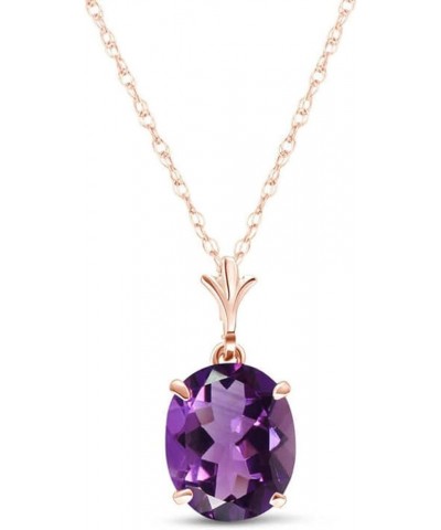 14k White, Rose, Yellow Solid Gold Necklace Natural Amethyst Rose Gold 22.0 Inches $99.00 Necklaces