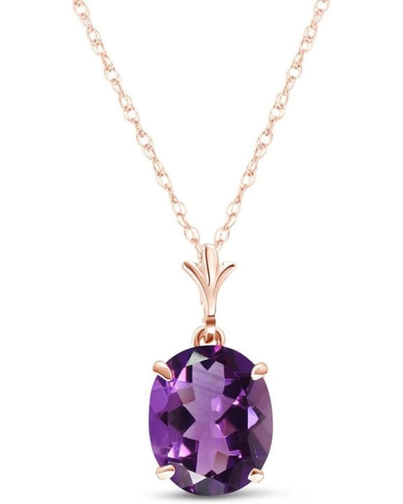 14k White, Rose, Yellow Solid Gold Necklace Natural Amethyst Rose Gold 22.0 Inches $99.00 Necklaces