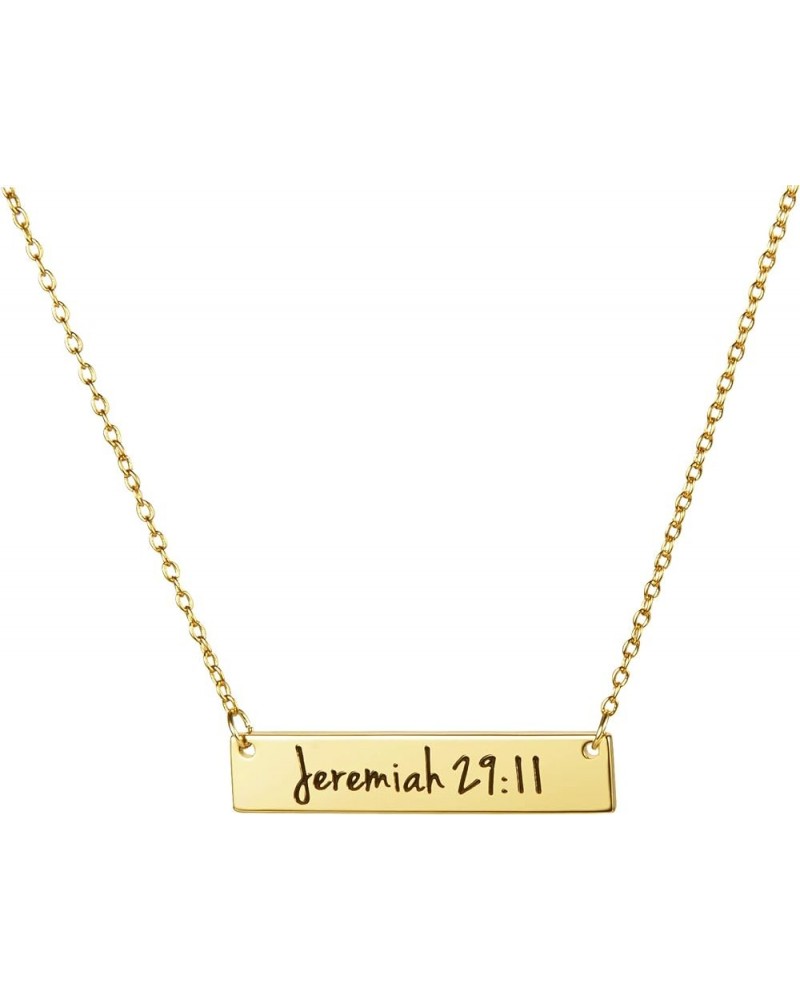 Christian Bar ???????? Bible Verse Faith Jewelry Baptism Birthday ???? ??? ????? Girls Sister Gold Jeremiah 29:11 $7.93 Neckl...