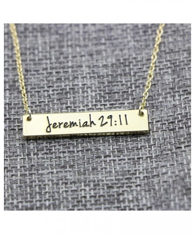 Christian Bar ???????? Bible Verse Faith Jewelry Baptism Birthday ???? ??? ????? Girls Sister Gold Jeremiah 29:11 $7.93 Neckl...