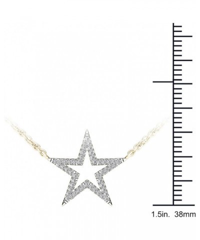 10K Solid Gold Diamond Star Pendant Necklace 18inch(0.12 ct / I2,H-I) Fine Jewelry Gift for Women Yellow Gold $97.33 Necklaces