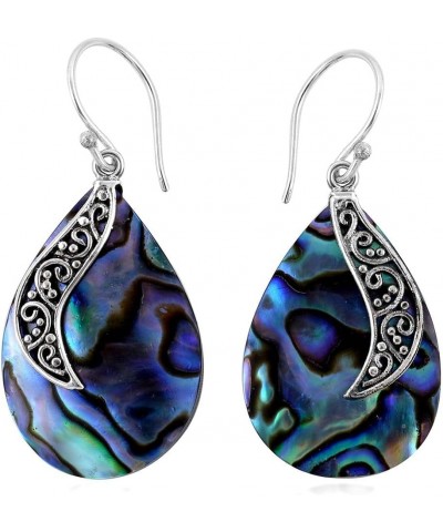 Shop LC Abalone Shell 925 Sterling Silver Earrings Jewelry Gifts for Women Birthday Gifts S05 - 1 Sided Abalone $17.04 Earrings