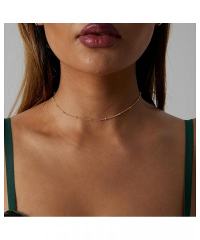 Gold Choker Necklace for Women Dainty 14K Real Gold/Silver Plated Thin Chain Necklace Simple Trendy Delicate Short Necklace C...