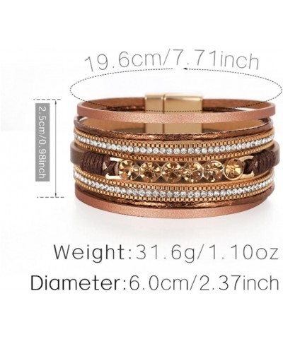 Leather Wrap Bracelets for Woman Boho multi-layer vintage leather bracelet wrist hand-woven magnetic buckle bracelet Jewelry ...