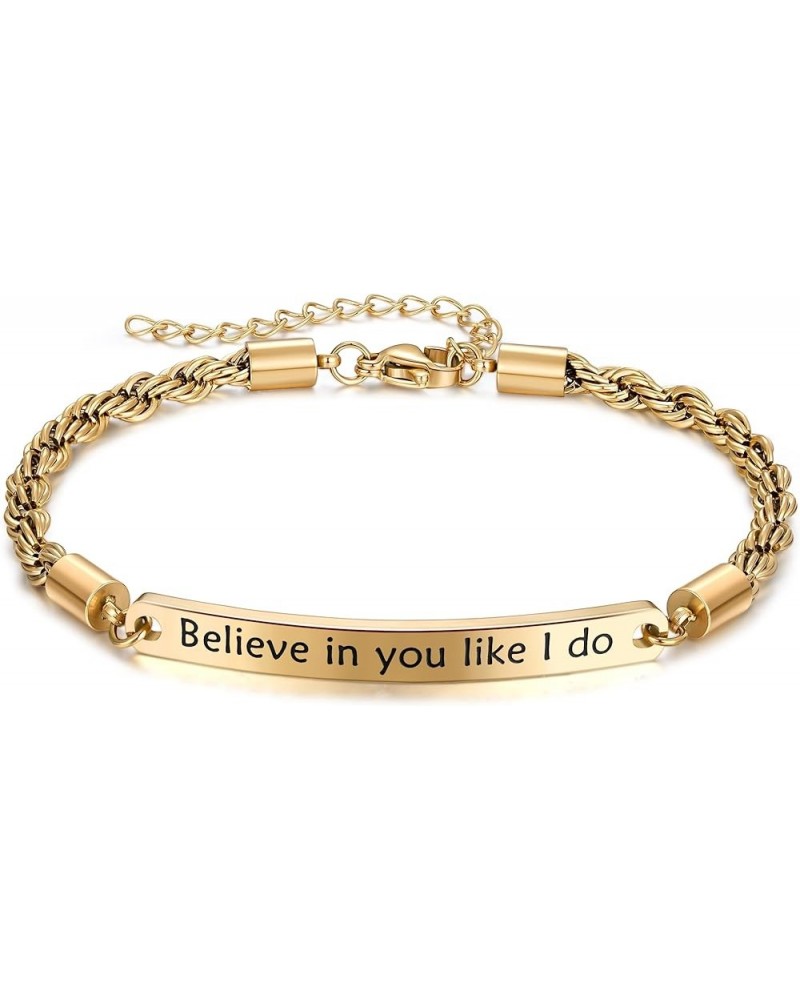 14K Gold Bracelet Inspirational Bracelets for Women Motivational Bracelets Best Friend Inspirational Gifts Believe in Br $9.5...