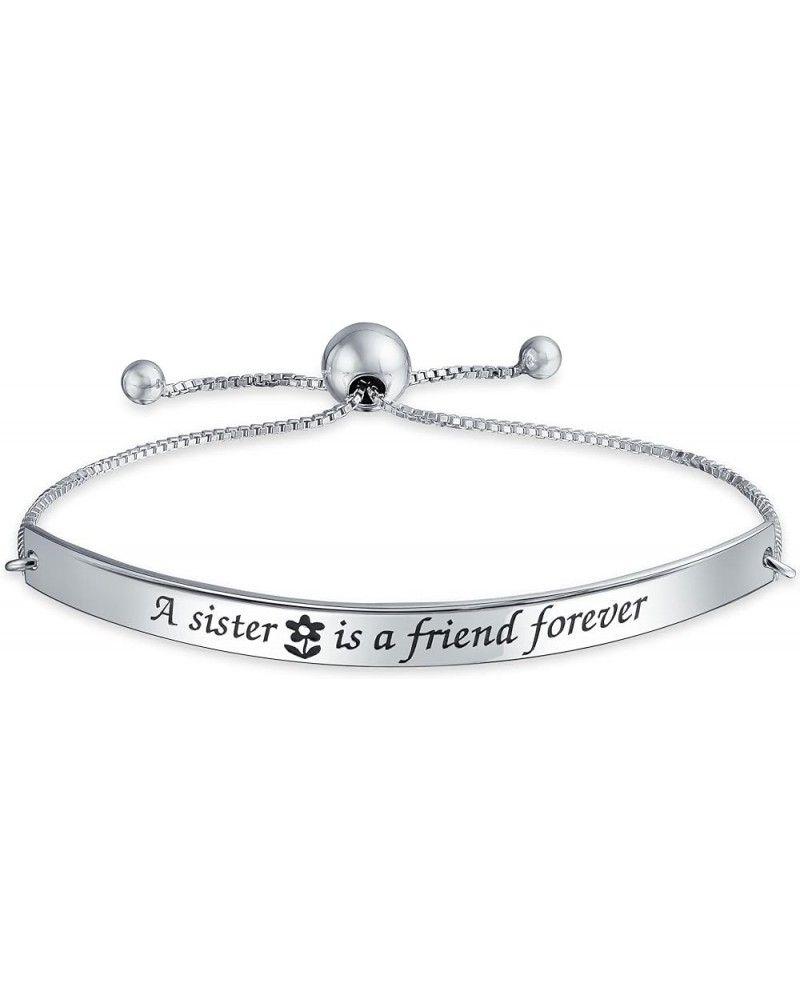 Personalized Identification ID Bracelet Inspirational BFF Saying Word A Sorority Sister is a Friend Forever Bolo Bracelet For...