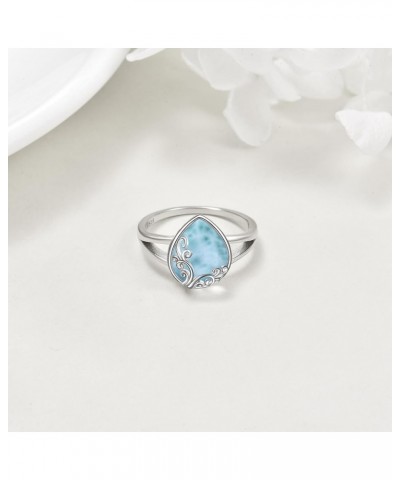 Filigree Band Ring Sterling Silver Gemstone Stones Jewelry Gift for Women Mom Wife Larimar $13.74 Rings