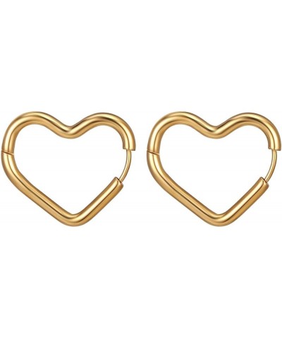 Aurora Gold Hoop Earrings Trendy Women's Sterling Silver Circle Stud Jewelry -Graduation Gift for mother gold heart $11.33 Ea...