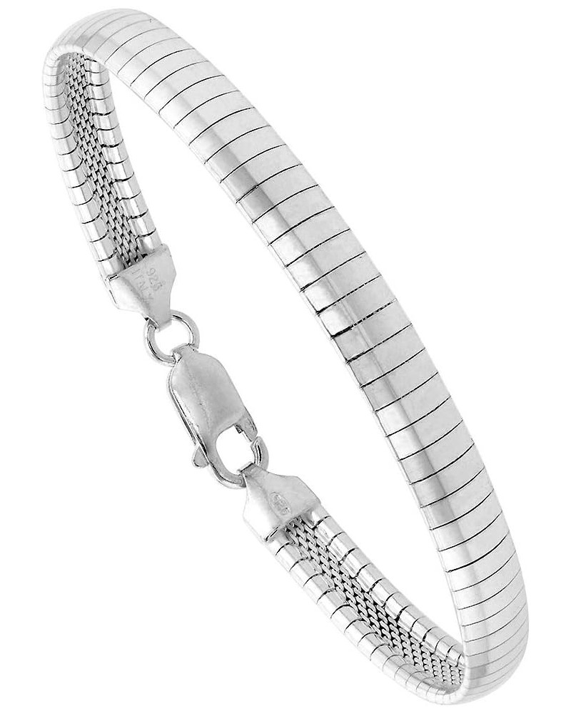 Sterling Silver 6mm Omega Necklaces & Bracelets for Women Nickel Free Italy 1/4 inch Wide Sizes 7-20 inch 7.0 Inches $23.55 B...