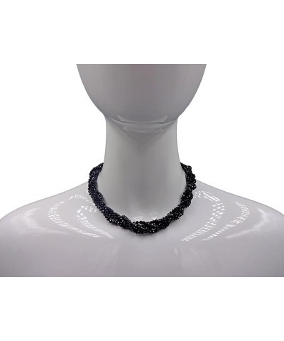 Multi-Strand Layered Bib Collar Statement Beaded Crystal Necklace. Jet Black $12.08 Necklaces