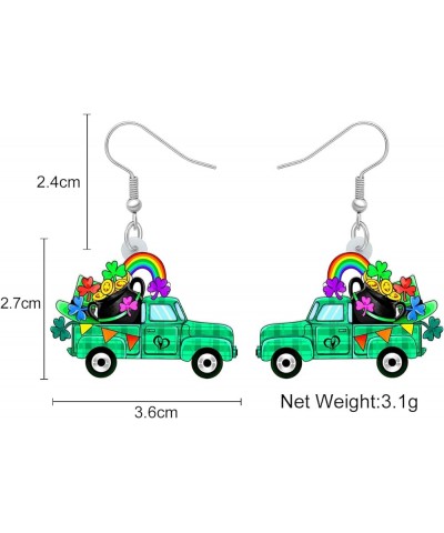 Acrylic Christmas Truck Tree Garland Earrings Drop Dangle Jewelry For Women Kids Teens Festival Gifts St Patricks Day Truck A...