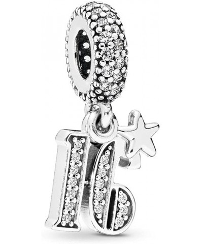 Birthday Number 21 30 16 18 50 60 Anniversary Celebration Charms fit Pandora Moments Bracelets Gift Wife Women Girls Family 1...