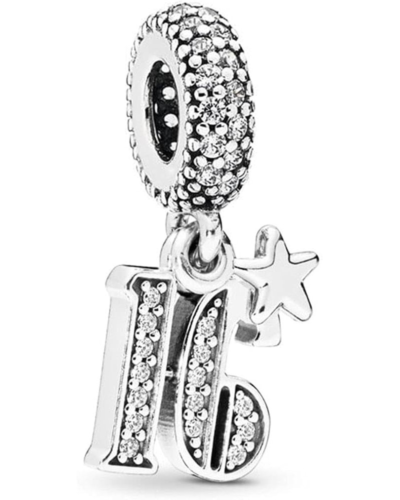 Birthday Number 21 30 16 18 50 60 Anniversary Celebration Charms fit Pandora Moments Bracelets Gift Wife Women Girls Family 1...