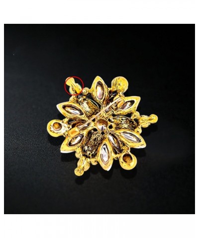 Colorful Rhinestone Crystal Sunflower Brooch Pin for Women Girls Dress Hat Decoration Style 5 Red $6.00 Brooches & Pins