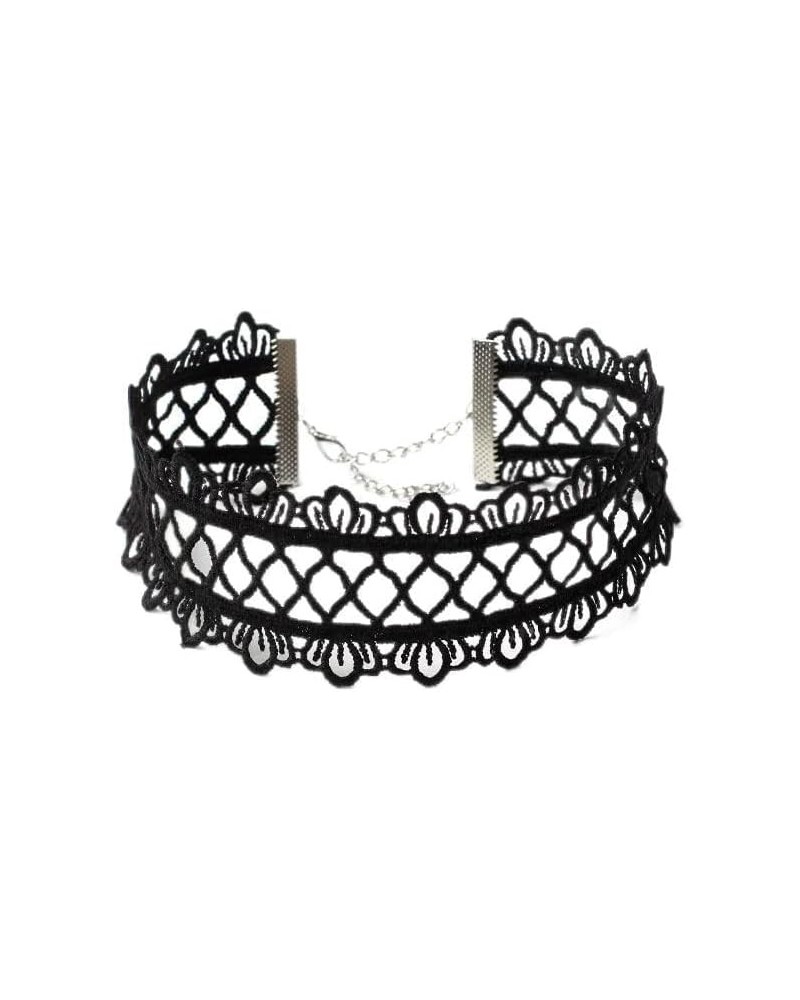 Black Lace Choker Necklaces Black Flowers Necklace Gole Nekcalce Chain for Women and Teen Girls $7.66 Necklaces