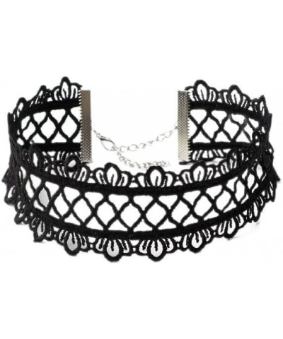 Black Lace Choker Necklaces Black Flowers Necklace Gole Nekcalce Chain for Women and Teen Girls $7.66 Necklaces