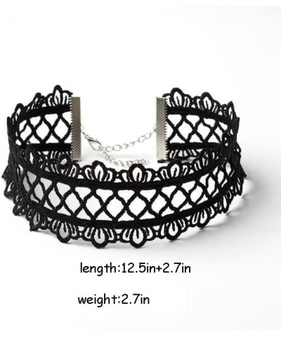 Black Lace Choker Necklaces Black Flowers Necklace Gole Nekcalce Chain for Women and Teen Girls $7.66 Necklaces