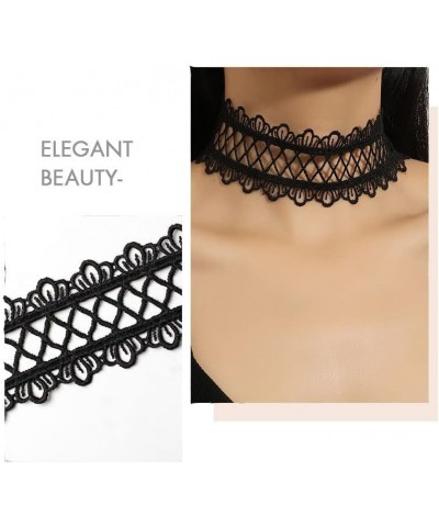 Black Lace Choker Necklaces Black Flowers Necklace Gole Nekcalce Chain for Women and Teen Girls $7.66 Necklaces