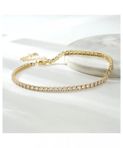 Ankle Bracelets for Women Initial Anklet, 14K Gold Plated Layered Cubic Zirconia Tennis Ankle Bracelets Dainty Letter Initial...