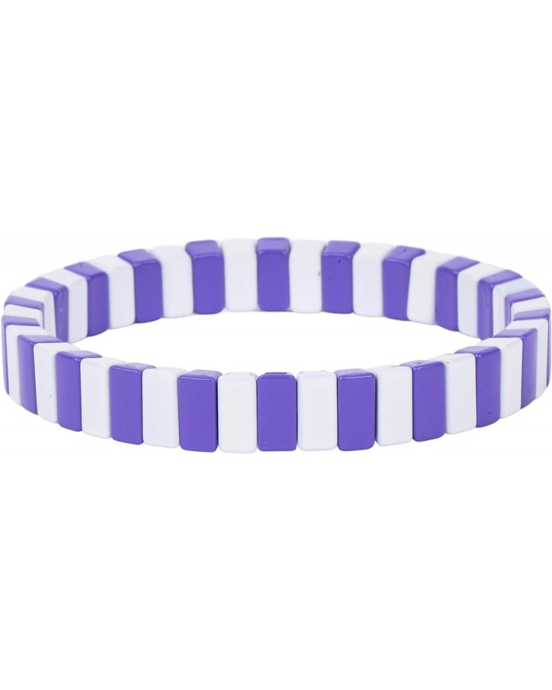 She's All That: Enamel Tile Stretch Bracelet Purple $11.27 Bracelets