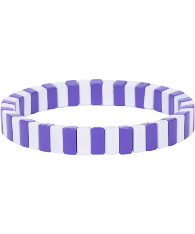 She's All That: Enamel Tile Stretch Bracelet Purple $11.27 Bracelets