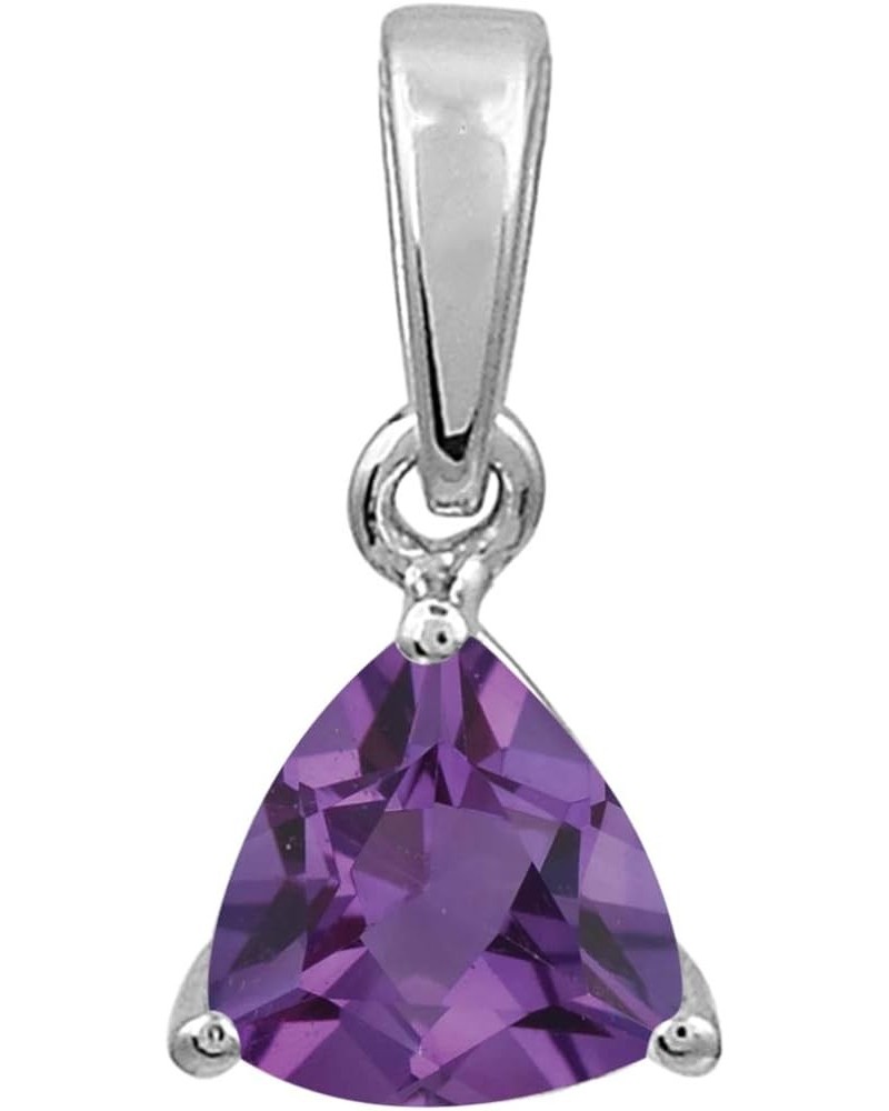 Multi Choice Trillion Shape Gemstone 925 Sterling Silver Solitaire Art Deco Pendant Jewelry amethyst purple $14.51 Pendants