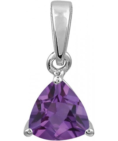 Multi Choice Trillion Shape Gemstone 925 Sterling Silver Solitaire Art Deco Pendant Jewelry amethyst purple $14.51 Pendants