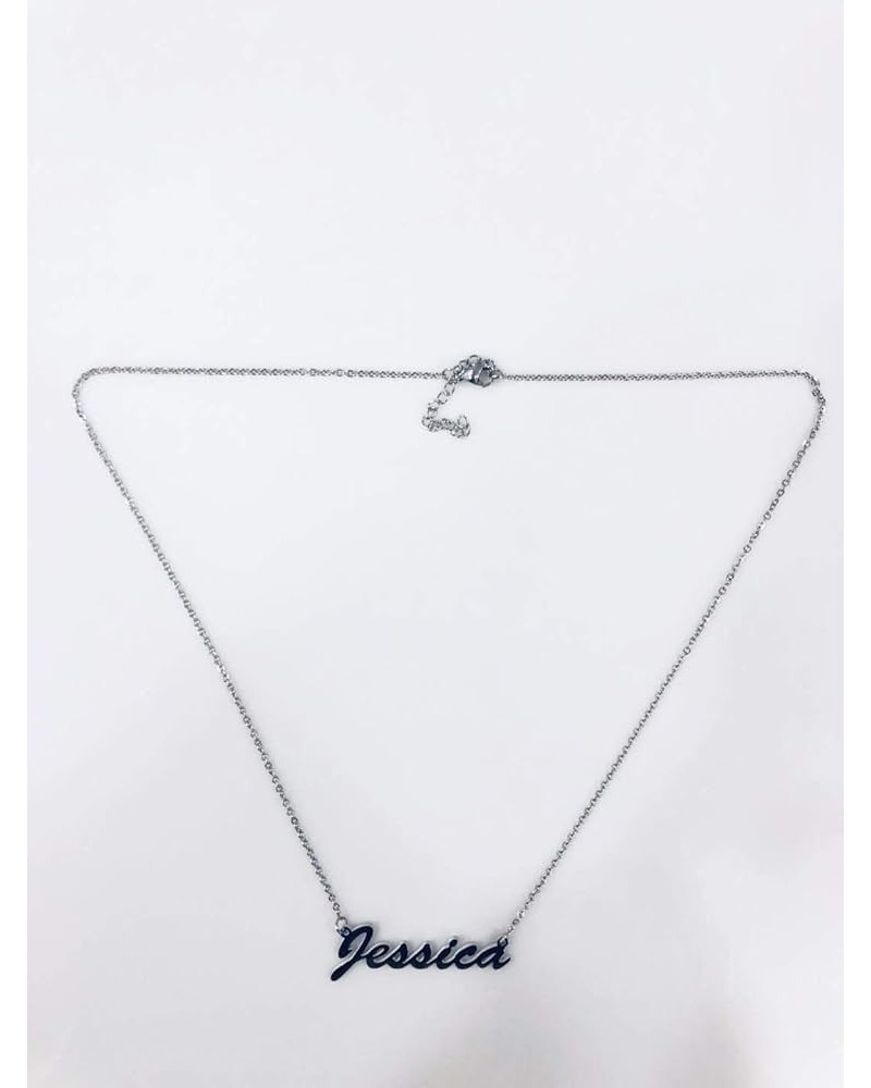 Personalized Name Necklace Custom Made Pendant Gold Plated Letter Necklaces Chain Jewelry Gift For Women Jessica Silver $7.27...