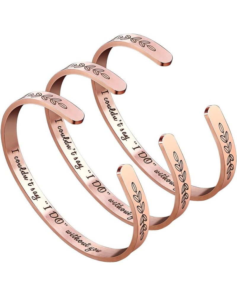 Bridesmaid Proposal Gifts Adjustable Bracelets - I Couldn't Say I DO Without You Stainless Steel Engraved Cuff Wedding Bangle...