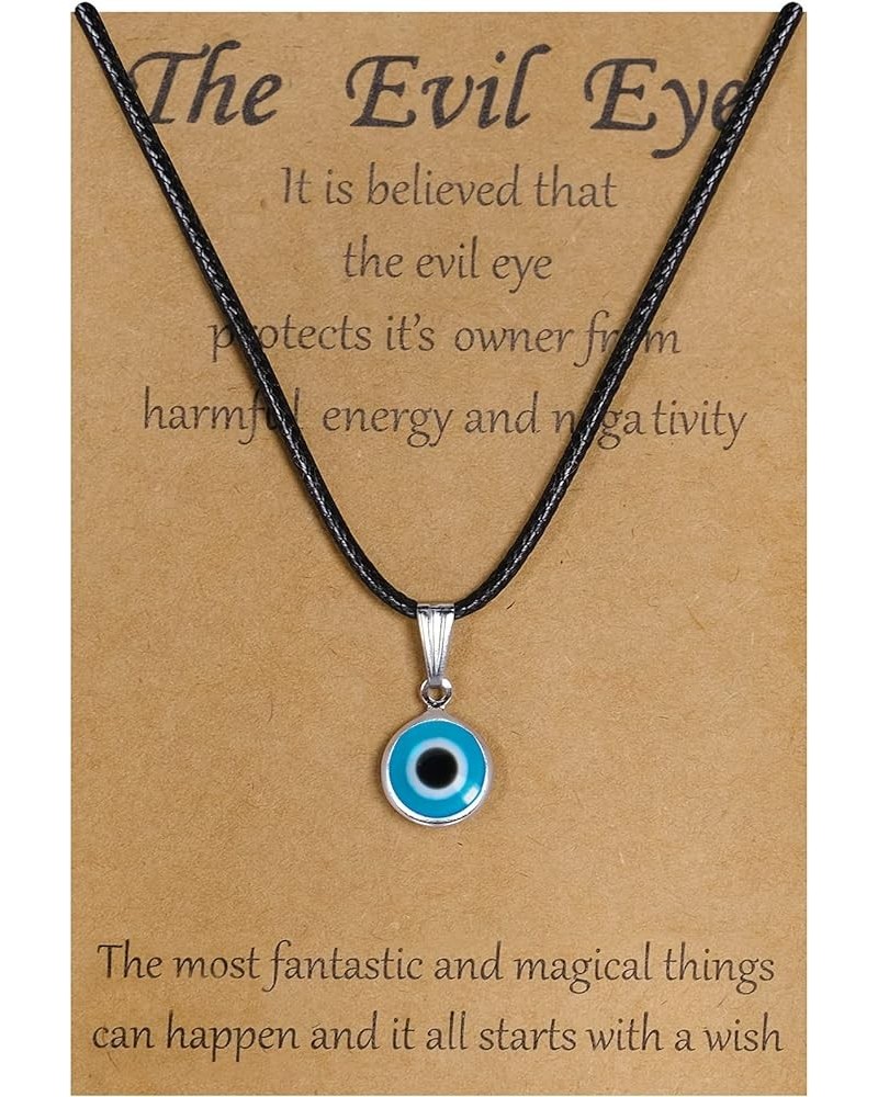 Evil Eye Necklace Sun Pendant Turkish Blue Eye Protection Lucky Necklaces Jewelry Gifts for Men Women (Sun) - Silver 07-Light...