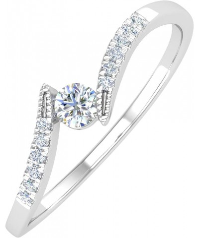 0.14 Carat Diamond Engagement Ring Band in 10K Gold White Gold $46.50 Rings