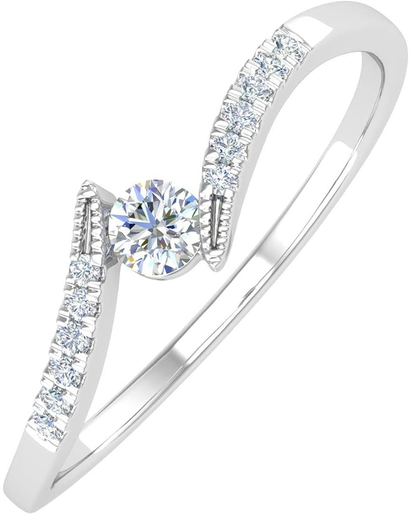 0.14 Carat Diamond Engagement Ring Band in 10K Gold White Gold $46.50 Rings